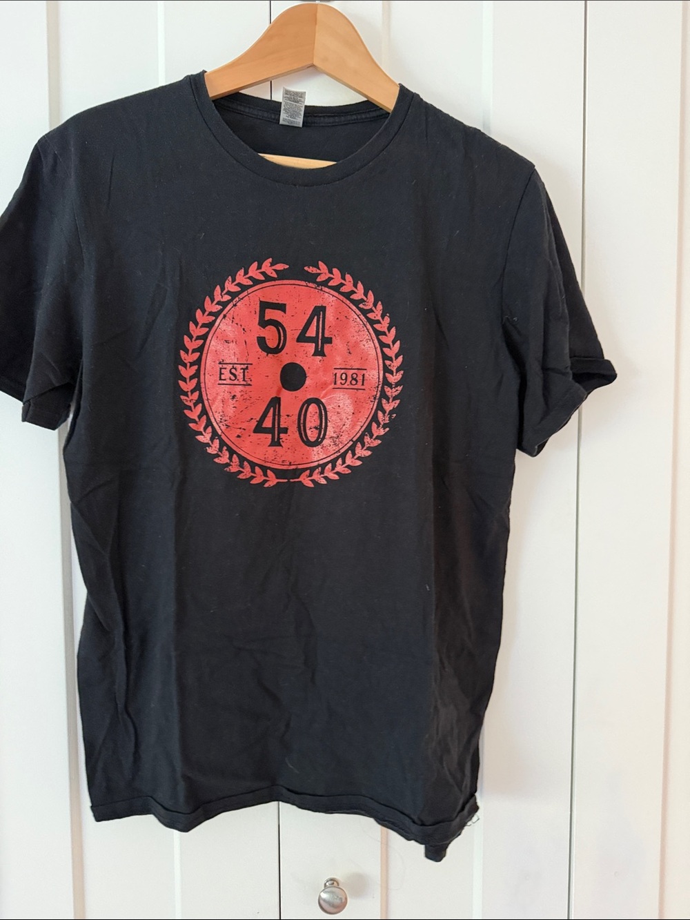 Gildan Black Short-Sleeve Tee with Red Laurel Crest